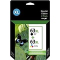 PCMJET 63XL Replacement for HP 63 XL Ink Cartridge High Yield Combo Pack Remanufactured, use with Envy 4520 3634 OfficeJet 3830 5252 4650 5258 4655 4652 5255 DeskJet 3636 1111 3630 3637 (