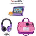 Amazon Fire HD 8 Kids Essential Bundle including Kids Fire HD 8 Tablet 32GB Purple + Playtime Bluetooth Headset + Tablet Carrying Sleeve