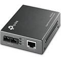 TP-Link Gigabit SFP to RJ45 Fiber Media Converter, Fiber to Ethernet Converter 10/100/1000Mbps RJ45 Port to 1000Base-SX Multi-Mode Fiber (MC200CM) Black