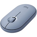 Logitech Pebble Wireless Mouse with Bluetooth or 2.4 GHz Receiver, Silent, Slim Computer Mouse with Quiet Clicks, for Laptop/Notebook/iPad/PC/Mac/Chromebook - Blue Grey