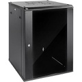 Tecmojo 15U Wall Mount Rack Network Cabinet for 19”IT Equipment,with Lockable Glass Door and Side Panels,Cooling Fan,450mm Depth,Black (15U)