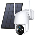Poyasilon Wireless Cameras for Home/Outdoor Security, Solar Security Cameras Wireless Outdoor 355°PTZ, 3MP 2K FHD WiFi Camera with Spotlight, Motion Detection, Siren, Color Night Vision, 2-W