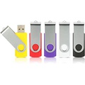 4GB Flash Drives 5 Pack, Alihelan USB Flash Drive USB 2.0 Thumb Drive Swivel Memory Stick U Disk Jump Drive Zip Drive with Led Indicator (5 Mixed Colors: Black Red Purple Yellow Wh