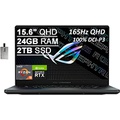 2022 ASUS ROG Zephyrus 15.6 QHD 165Hz Gaming Laptop Computer, AMD Ryzen 9-5900HS, 24GB RAM, 2TB PCIe SSD, Backlit Keyboard, NVIDIA GeForce RTX 3080 Graphics, Win 10, Gray, 32GB USB