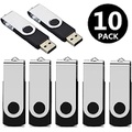Aiibe 10 Pack 8GB USB Flash Drive Flash Drives USB 2.0 Thumb Drive Memory Stick Zip Drives Bulk (8GB, 10 Pack, Black)