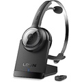 LEVN Bluetooth 5.0 Headset, Wireless Headset with Microphone (AI Noise Cancelling), 35Hrs Bluetooth Headphones with USB Dongle for PC, Suitable for Remote Work/Call Center/Zoom/Onl