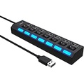 sunvito 7-Port USB 2.0 Hub with Individual Switches and LEDs, USB Hub 2.0 Splitter for All USB Device