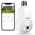 wansview 2K Light Bulb Security Camera - 2.4G WiFi Security Cameras Wireless Outdoor Indoor for Home Security, 360° Monitoring, Auto Tracking, 24/7 Recording, Color Night Vision, C