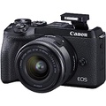 Canon EOS M6 Mark II Mirrorless Camera for Vlogging + 15-45mm Lens, CMOS, APS-C Sensor, Dual Pixel CMOS Auto Focus, Wi-Fi,Bluetooth and 4K Video