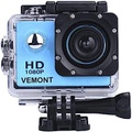 VEMONT Action Camera, 1080P 12MP Sports Camera Full HD 2.0 Inch Action Cam 30m/98ft Underwater Waterproof Camera with Mounting Accessories Kit