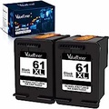Valuetoner Remanufactured Ink Cartridges Replacement for HP 61XL 61 XL to use with Envy 4500 Deskjet 1000 1056 1510 1512 1010 1055 OfficeJet 4630 Printer (2 Black)