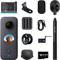 Insta360 ONE X2-360 Degree Waterproof Action Camera, 5.7K 360, Stabilization, Touch Screen, AI Editing, Live Streaming, Webcam, Voice Control (Ultimate Kit)