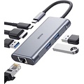 DIOROK USB C Hub Multiport Adapter, 6 in 1 Docking Station with 1000Mbps Ethernet, USB C to HDMI 4K, 100W Power Delivery, 3 USB 3.0 Ports Type C Hub Dongle Compatible for MacBook Pro, and