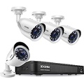 ZOSI H.265+ Full 1080p Home Security Camera System Outdoor Indoor, 5MP-Lite CCTV DVR 8 Channel and 4 x 1080p (2MP) Day Night Vision Weatherproof Surveillance Bullet Camera, Motion