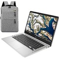 HP 2021 Chromebook 14 Inch Full HD 1080P Laptop, Intel Celeron N4000 Dual-Core Processor, 4 GB LPDDR4, 32 GB eMMC Storage, Webcam, WiFi 5, Chrome OS /Legendary Accessories