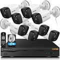 OOSSXX (4K/8.0 Megapixel & 130° Ultra Wide-Angle) 2-Way Audio PoE Outdoor Home Security Camera System, 8 Wired Outdoor Video Surveillance IP Cameras System
