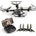 ATTOP Drones for Adults/Kids/Beginners- A8 Larger 1080P FPV Drone with Camera One Key Start/Hover/Land Kids Drone Remote/APP/Voice/Gesture Control 24 Min Flight Low Battery Warn Sa