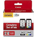 Canon PG-243/CL-244 Black and Color Ink Cartridge Value Pack for Select PIXMA IP, MG, MX, TR, TS Series Printers, 2-Pack