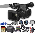 Panasonic AG-UX180 4K Professional Camcorder (AG-UX180PJ8) with UV Filter, Close Up Diopters, Wide Angle Lens,Tripod, Padded Case, LED Light, 64GB Memory Card and More Advanced Bun