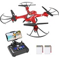 Holy Stone HS200 FPV Drone with Camera 720P HD Live Video for Adults & Kids RC Wifi Quadcopter with Voice/App Control, Altitude Hold, 3D Flip, One Key Function, 2 Batteries, Easy t