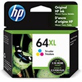 Original HP 64XL Tri-color High-yield Ink Cartridge Works with HP ENVY Inspire 7950e; ENVY Photo 6200, 7100, 7800; Tango Series Eligible for Instant Ink N9J91AN