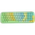 Momoone Gradient Colorful Bluetooth Wireless Keyboards, 100keys Rainbow Colors Retro Round Keycaps Typewriter Flexible Keyboards for Laptop, Pads(Green)