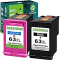 GREENBOX Remanufactured 63XL High Yield Ink Cartridge Combo Pack Replacement for HP 63XL 63 XL OfficeJet 3830 5255 5258 Envy 4520 4512 4513 4516 DeskJet 1112 1110 3630Printer Ink(1