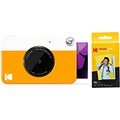 Zink Kodak PRINTOMATIC Digital Instant Print Camera (Yellow) with Kodak 2?x3? Premium Photo Paper (50 Sheets)