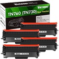 VICTONER Compatible TN760 Toner Cartridge Replacement for Brother TN760 TN-760 TN 760 TN730 TN-730 for MFC-L2710DW MFC-L2750DW HL-L2395DW HL-L2370DW Printer New Version (4PK Toner