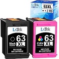 LxTek Remanufactured Ink Cartridge Replacement for HP 63 63XL Compatible with HP Officejet 5255 5258 5260 3830 Envy 4520 4516 DeskJet 1112 2132 3632 Printer Tray, 2 Pack (1 Black,
