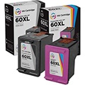 LD Products LD Remanufactured Ink Cartridge Replacement for HP 60XL High Yield (Black, Color, 2-Pack)