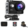 Apexcam Action Camera 4K Sports Camera 20MP 40M 170°Wide-Angle WiFi Waterproof Underwater Camera with 2.4G Remote Control 2 Batteries 2.0 LCD Ultra HD Camera with Mounting Accessor