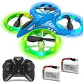 Dwi Dowellin 4.9 Inch Mini Drone for Kids LED Night Lights One Key Take Off Landing Flips RC Remote Control Small Flying Toys Drones for Beginners Boys and Girls Adults Nano Quadco