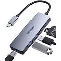HOYOKI USB C Hub, 5-in-1 USB Type C Hub with 5Gbps Transfer Rate, Aluminum Alloy USB C Hub Multiport Adapter, with 3 USB 3.0 Ports & SD/TF Slots