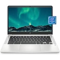 HP Chromebook 14 Laptop, Intel Celeron Processor, 4 GB RAM, 32 GB eMMC, 14” HD (1366 x 768), Display, Chrome OS, Webcam & Dual Mics, Work, School, Entertainment, Long Battery Life