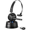 Mopchnic Wireless Headset with Upgraded Microphone AI Noise Canceling, On Ear Bluetooth Headset with USB Dongle for Office Call Center Skype Zoom Meeting Online Class Trucker