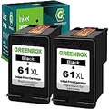 GREENBOX Remanufactured 61 Black Ink Cartridge Replacement for HP 61XL 61 XL for HP Envy 4500 5530 5534 5535 Deskjet 1000 1056 1010 1510 1512 2540 3050 3050A Officejet 2620 Printer