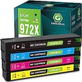 GREENBOX Remanufactured Ink Cartridge Replacement for HP 972X 972 X for HP Pagewide Pro 477dw 377dw 477dn 577dw 377dn 577z 452dn 452dw 552dw P55250dw P57750dw (4-Pack)