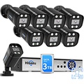 [H.265+ Face Detection] Hiseeu 5MP 8ch Security Camera System, 3TB HDD Home CCTV Camera Security System w/8pcs Security Cameras Outdoor&Indoor, Remote Access, Motion Detect, Night