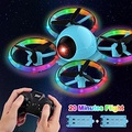Dwi Dowellin 6.3 Inch 10 Minutes Long Flight Time Mini Drone for Kids with Blinking Light One Key Take Off Spin Flips RC Nano Quadcopter Toys Drones for Beginners Boys and Girls, B