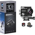 AKASO Brave 4 4K 20MP WiFi Action Camera Ultra HD with EIS 30m Waterproof Camera Remote Control 5X Zoom Underwater Camcorder with 2 Batteries and Helmet Accessories Kit Support Ext