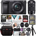 Sony Alpha a6400 Mirrorless Digital Camera with 16-50mm Lens (Black) Bundle with Sony E-Mount Lens, 64GB Memory Card, Aluminum Case (8 SD Card Slots), 40.5mm 3-Piece UV, CPL, FLD F