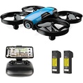 Cheerwing U61S Mini Drones with Camera for Kids and Adults 720P HD 2.4Ghz Rc Quadcopter WiFi Fpv Drone with Altitude Hold,2 Batteries Blue