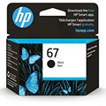 Original HP 67 Black Ink Cartridge Works with HP DeskJet 1255, 2700, 4100 Series, HP ENVY 6000, 6400 Series Eligible for Instant Ink 3YM56AN