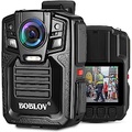 BOBLOV HD66 Body Worn Camera IP67 Waterproof 1296P 128GB GPS Wearable Camera Audio & Video Recorder 170° Wide Angle IR Night Vision with 360° Rotation Clip (128GB+GPS)