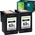 GREENBOX Remanufactured Ink Cartridge 63 Black Replacement for HP 63 63XL for HP OfficeJet 3830 5255 5258 Envy 4520 4512 4513 4516 DeskJet 1112 1110 3630 3632 3634 2130 2132 Printe