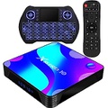 Transpeed Android TV Box 11.0, Smart TV Box RK3318 2GB 16GB Support 2.4G 5.8G WiFi Bluetooth 4.1 with Mini Backlit Keyboard Ethernet LAN 3D 4K Video Android Box Set Top TV Box