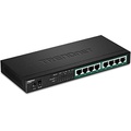 TRENDnet 8-Port Gigabit PoE+ Switch, 120W PoE Power Budget, 16Gbps Switching Capacity, IEEE 802.1p QoS, DSCP Pass-Through Support, Fanless, Wall Mountable, Lifetime Protection, Bla