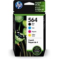 Original HP 564 Black, Cyan, Magenta, Yellow Ink (4-pack) Works with DeskJet 3500; OfficeJet 4620; PhotoSmart B8550, C6300, D5400, D7560, 5500, 6510, 6520, 7500, Plus, Premium, eSt