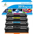 TRUE IMAGE Compatible Toner Cartridge Replacement for HP 201A 201X CF400X CF400A Color Pro MFP M277dw M252dw M277c6 CF401X CF402X CF403X M252 M277 Printer (Black Cyan Yellow Magent